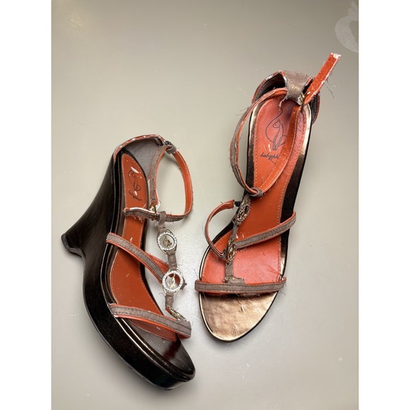 Baby Phat Shoes - Y2K Vintage Baby Phat Wedge Heels Platform Circular Crystal Embellishment